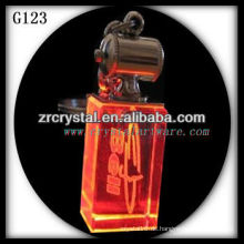 LED Kristall Schlüsselanhänger mit 3D Lasergravur Bild innen und leer Kristall Schlüsselanhänger G123